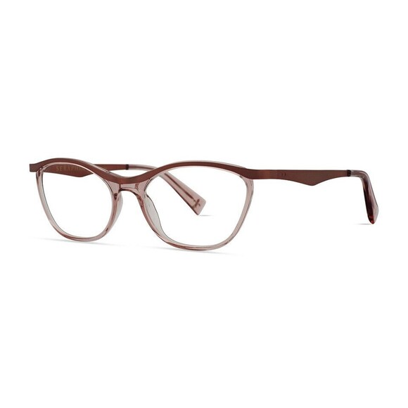 Women's Seraphin Rose Gold Designer Cat Eyeglasses Frames Handmade In Japan - Picture 5 of 5